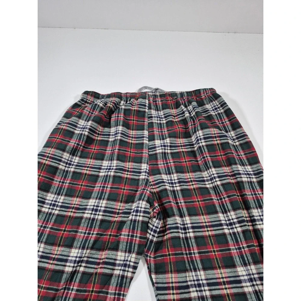 Polo Ralph Lauren Pajama Pants Mens L Green Plaid Flannel Sleepwear Drawstring